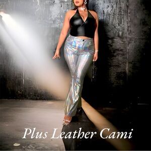 Plus l Faux Leather - Black l Super Soft l Halter l New